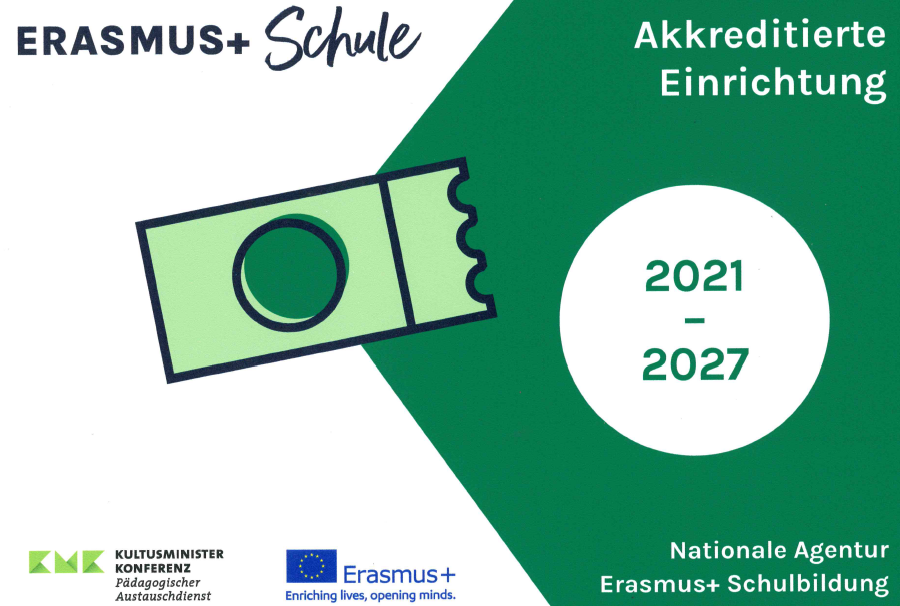 Europaschule beim Programm „Erasmus+ Schule“ bis 2027 akkreditiert